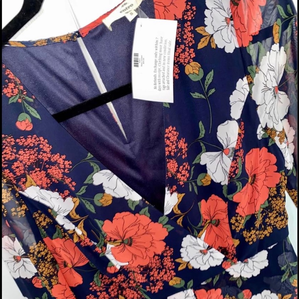Navy Floral Romper/Dress - small